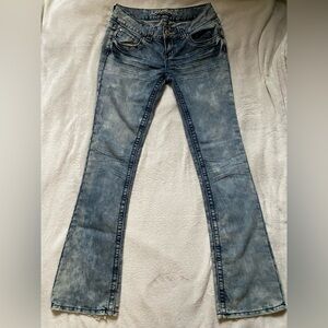 Almost Famous Distressed Blue Flare Jeans